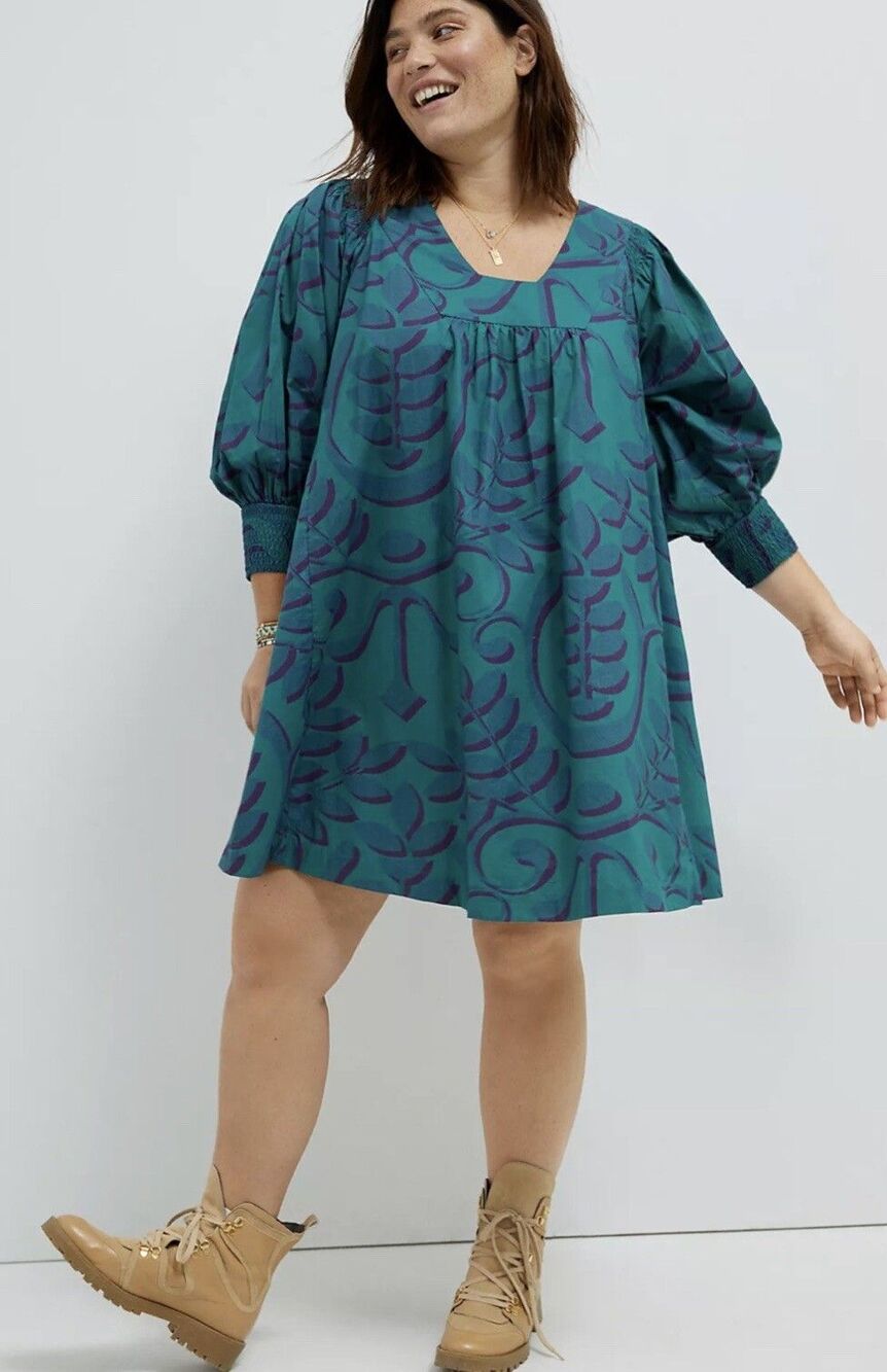 Anthropologie Porridge Tunic Dress Green Nerina Preppy Vacay Size XXS NWT